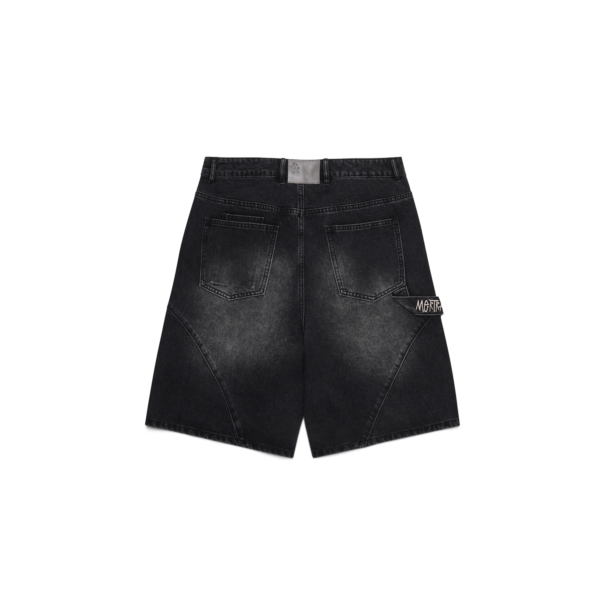 Arc Jorts (Vintage Black) 1 Vintage black Mertra Arc Jorts with embroidered graphics and 3D logo