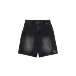 Mertra Arc Jorts Vintage Black – wide leg denim shorts with vintage wash