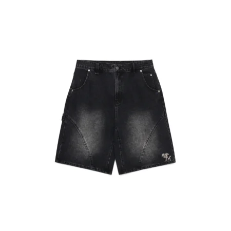Mertra Arc Jorts Vintage Black – wide leg denim shorts with vintage wash