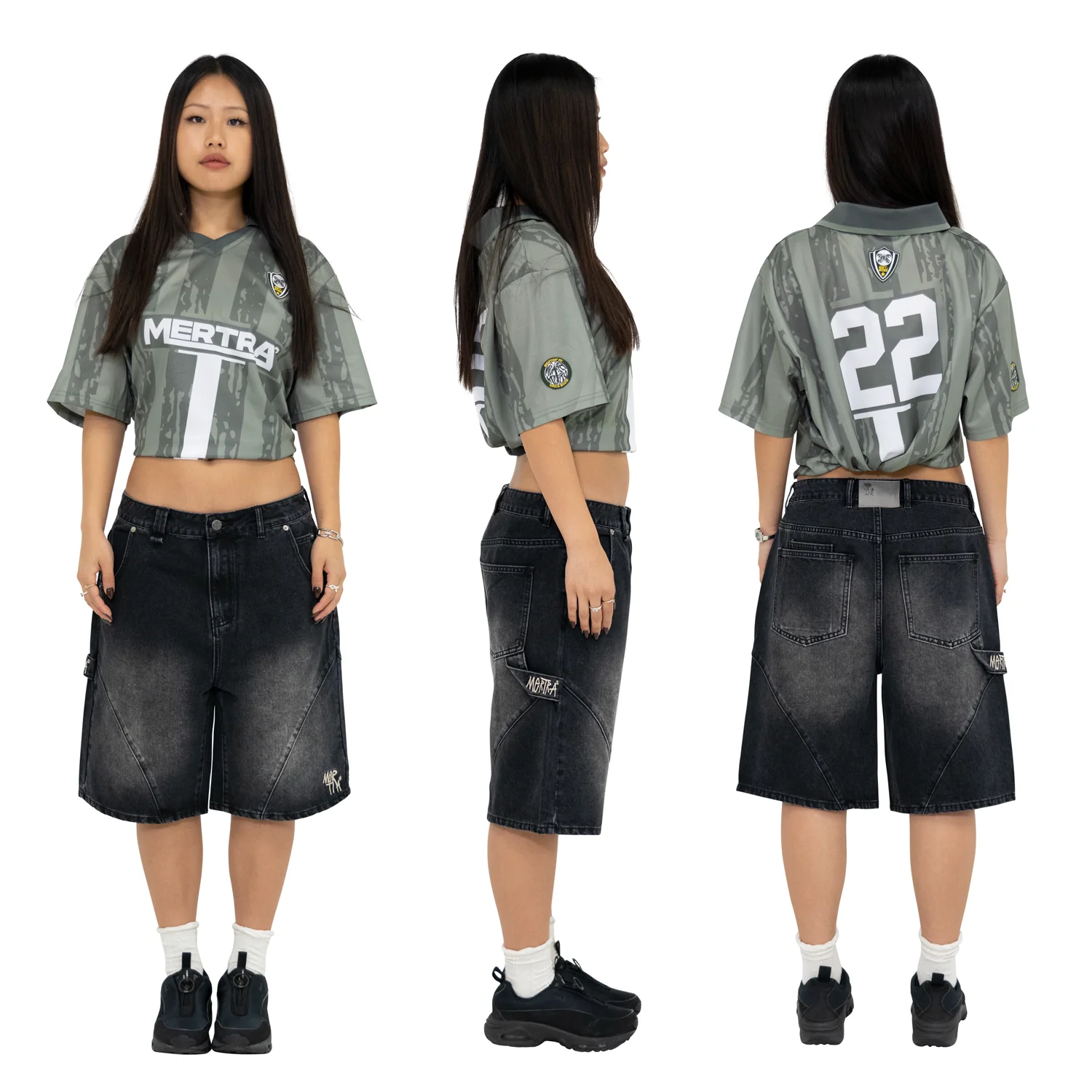 Arc Jorts (Vintage Black) 3 Mertra denim jorts vintage black – relaxed fit streetwear shorts