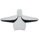 Grey and black color block Mertra hoodie with embroidered logo