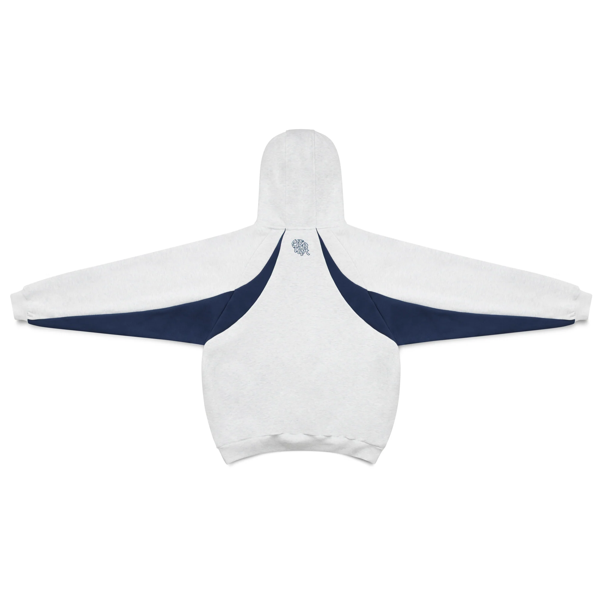 Bigstep Hood (Grey Navy)2 Grey and navy color block Mertra hoodie with embroidered logo