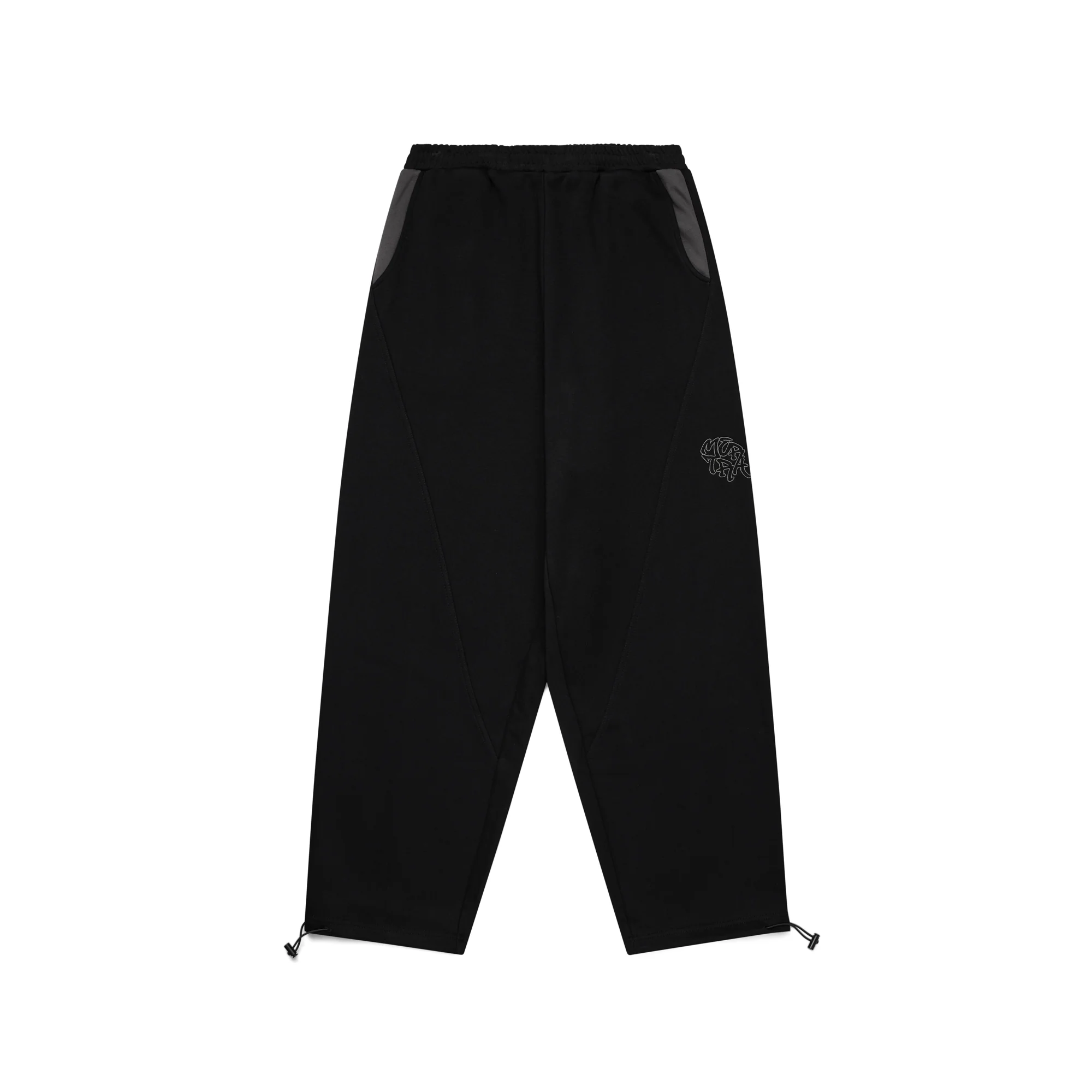 Bigstep Joggers (Black Grey) Mertra Bigstep Joggers Black Grey – baggy wide-leg streetwear pants