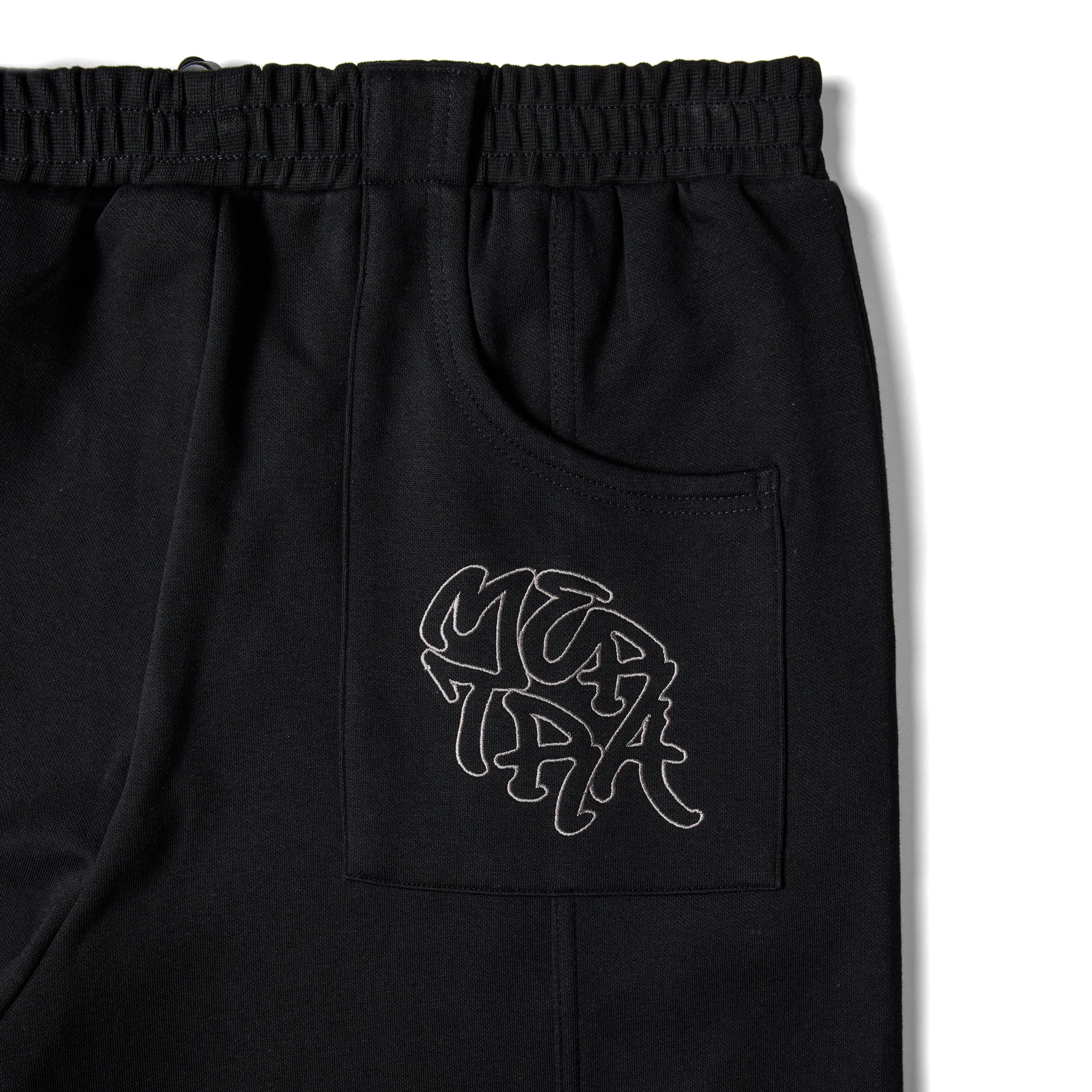 Bigstep Joggers (Black Grey)3 Mertra Bigstep Joggers Black Grey – across-leg panelling design
