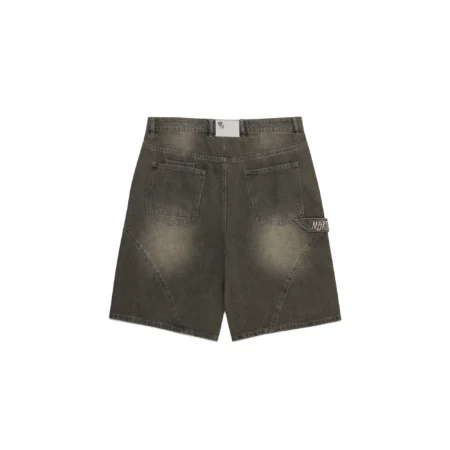 Rust Mertra Arc Jorts with 3D metal logo and leather patch