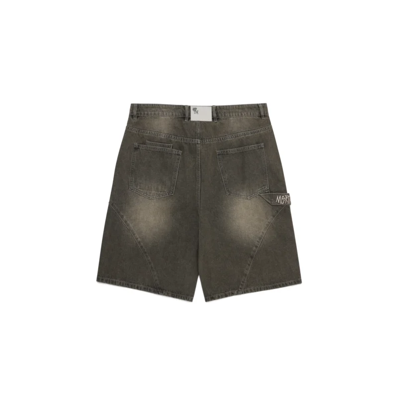 Rust Mertra Arc Jorts with 3D metal logo and leather patch