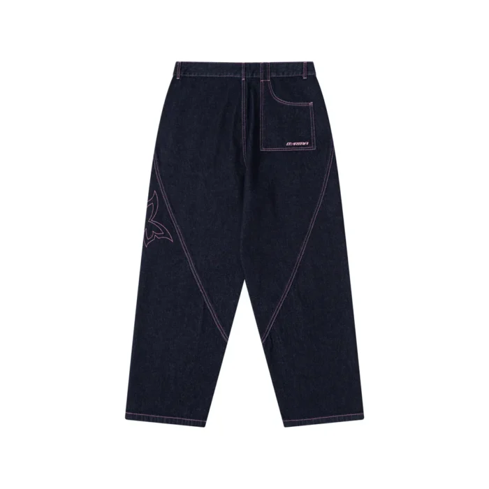 Mertra Reverse Bigstep Denim pants with baggy wide-leg fit and signature detailing