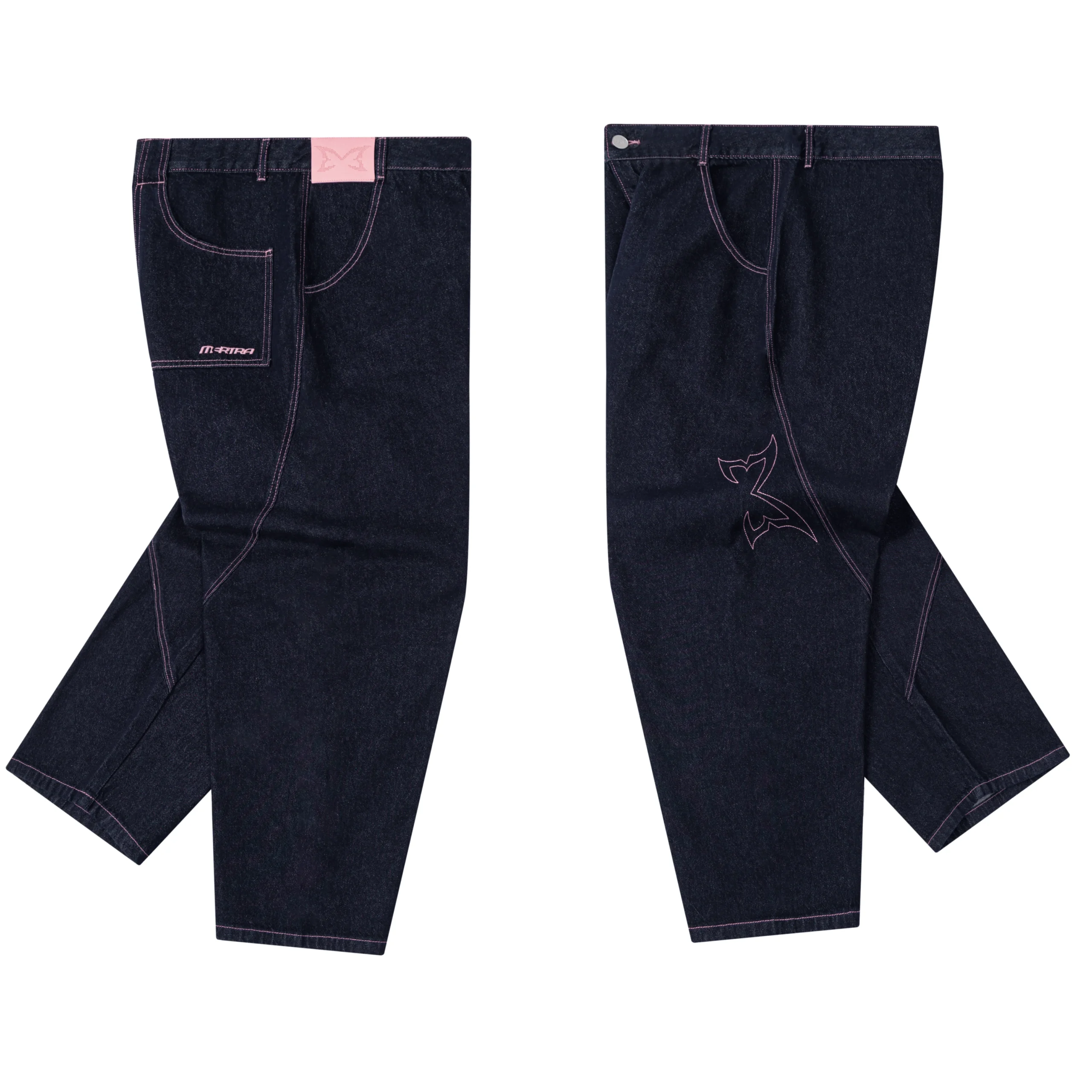Mertra Reverse Bigstep Denim3 Reversible Mertra denim jeans featuring bold graphics and streetwear design